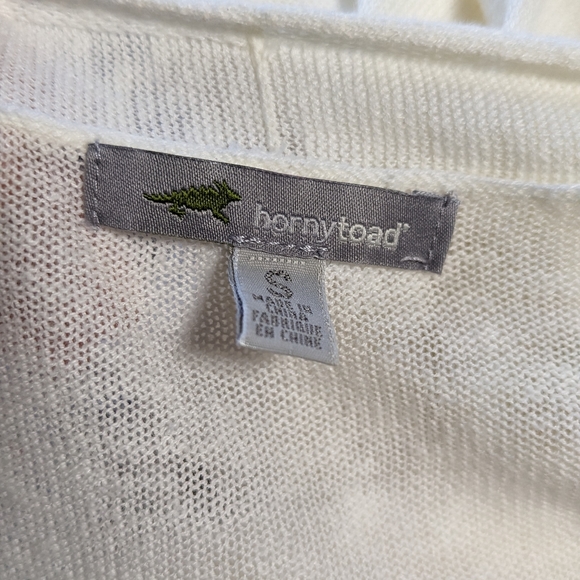 Horny Toad Cream Gray Open Front Cardigan Size Small - Picture 7 of 7